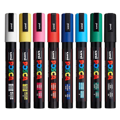Uni Ball Posca PC-5m Markers Set- Pack of 8