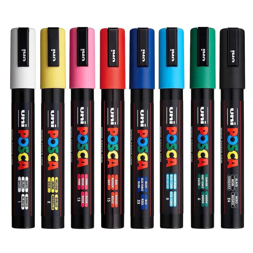 Uni Ball Posca PC-5m Markers Set- Pack of 8