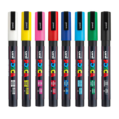 Uni-Ball Posca Water-Based Paint Marker Set- PC-3M 0.9-1.3MM