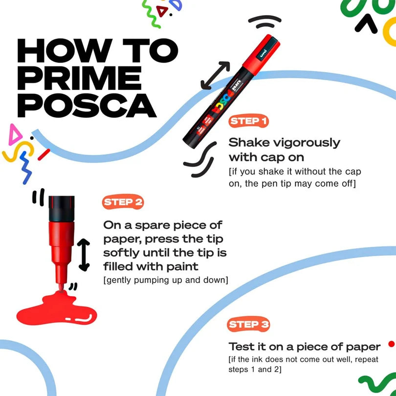 Uni-Ball Posca Water-Based Paint Marker Set- PC-3M 0.9-1.3MM