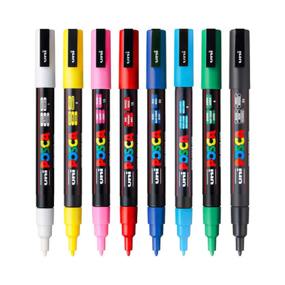 Uni-Ball Posca Water-Based Paint Marker Set- PC-3M 0.9-1.3MM